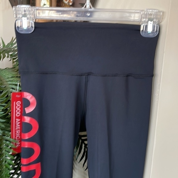 Brand New Good American Performance Black w/ Red Stretch Compression Leggings - Picture 10 of 15